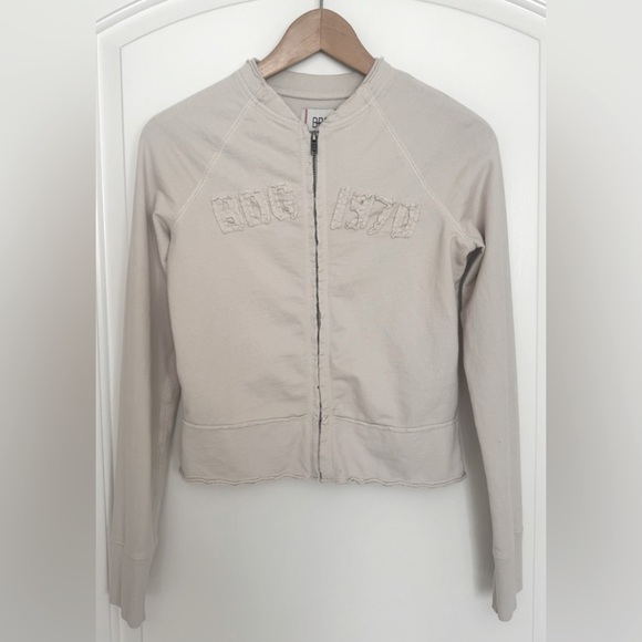 Urban Outfitters BDG 1970 ‘Khai’ Exposed Seam Cropped Sweatshirt Beige Small - Picture 2 of 12